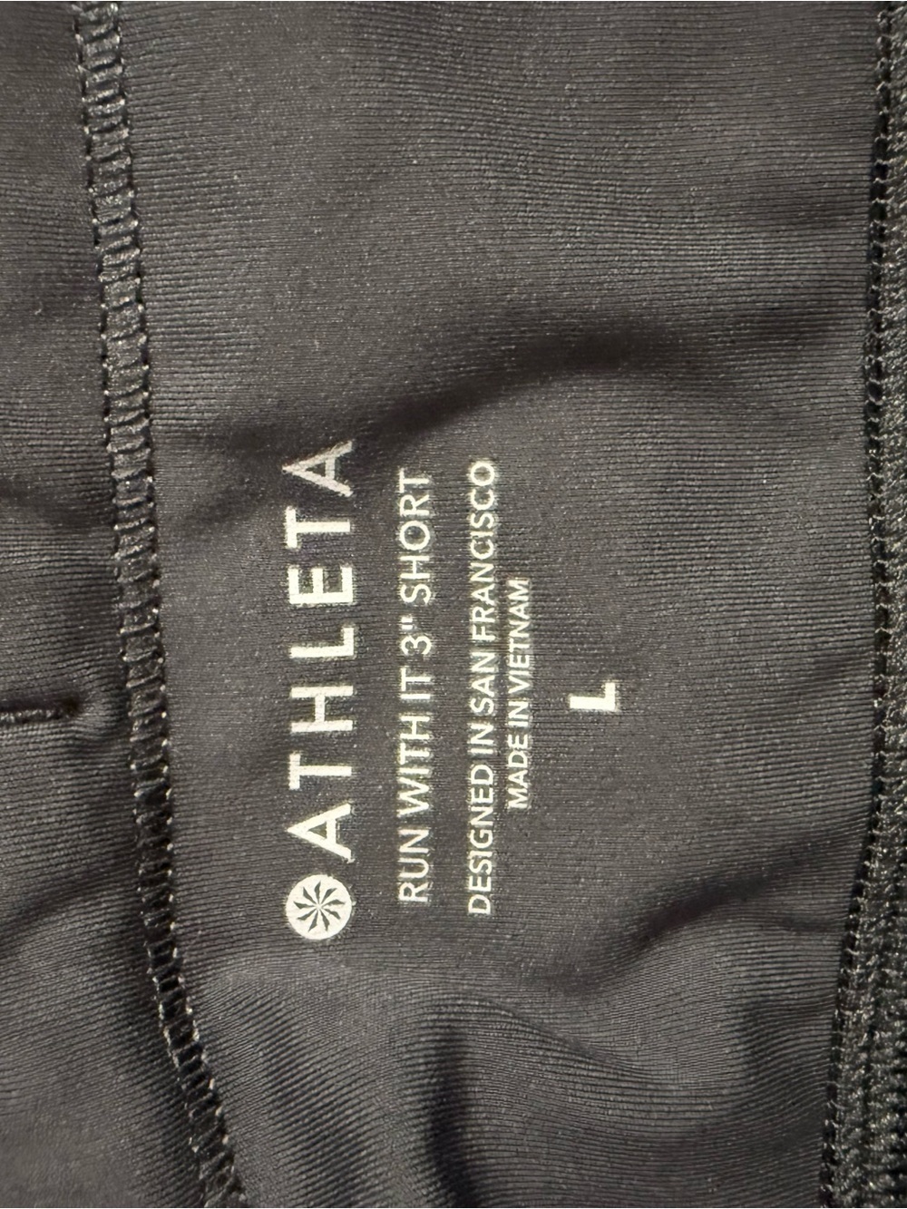 Athleta women size L shorts Black Waistband Blue Heathered Athletic - Picture 5 of 7